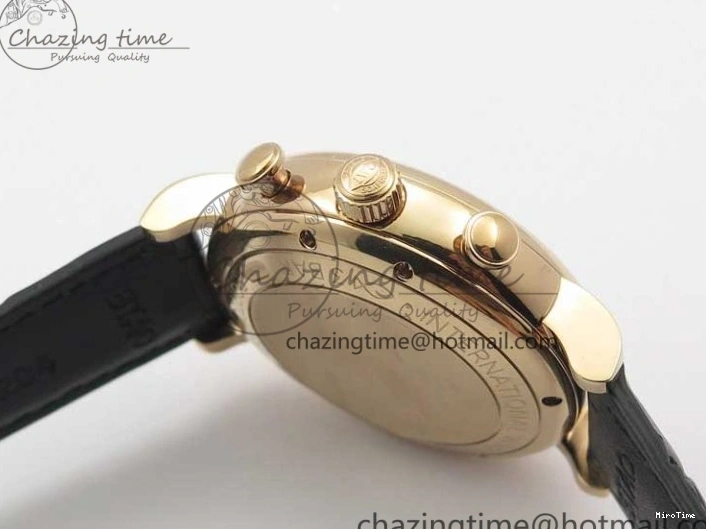 MIROTIME 0106 Portofino Chrono RG ZF 1:1 Best Edition Blue Dial Gold Markers on Black Leather Strap A FlexibleFit 7112